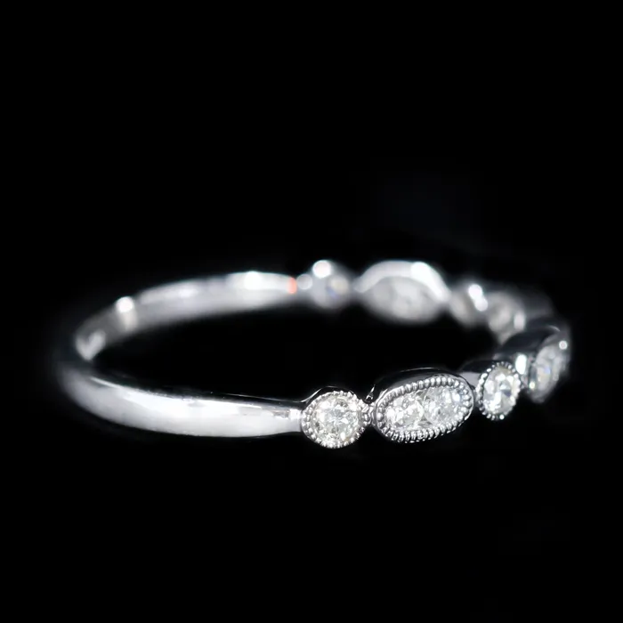 Rings BR Designs 14K White Gold 028 CTW Diamond Band