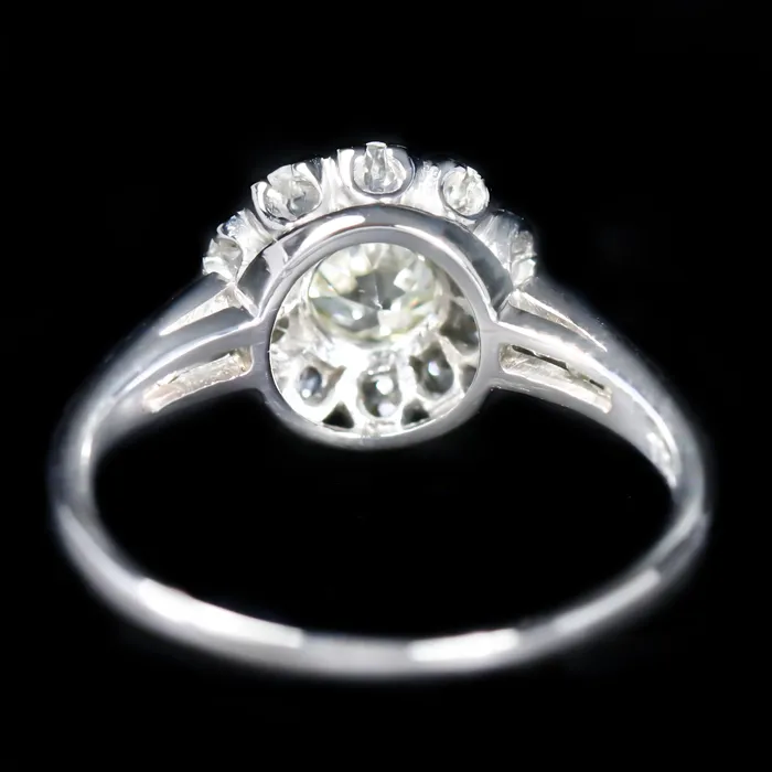 Rings Beneficial Estate Buyers Art Deco Palladium Old Mine Cut Diamond Engagement Ring