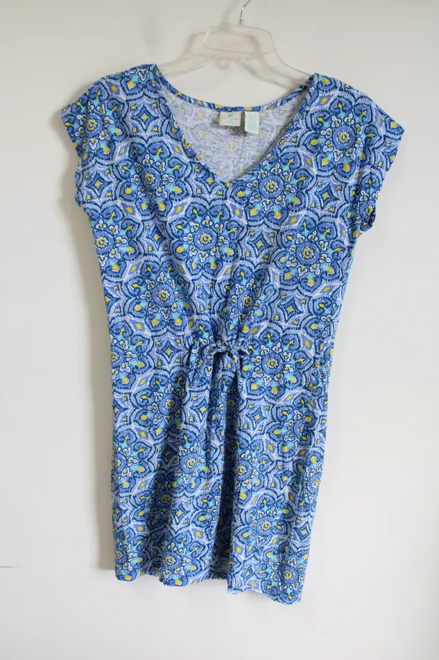 Rings Caribbean Joe Caribbean Joe Blue Yellow Patterned Dress M