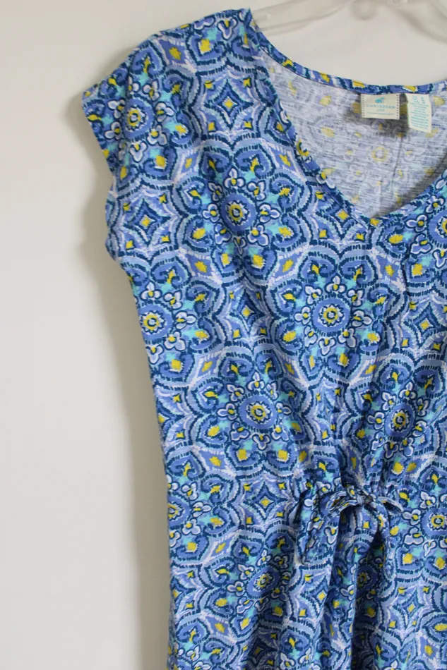 Rings Caribbean Joe Caribbean Joe Blue Yellow Patterned Dress M