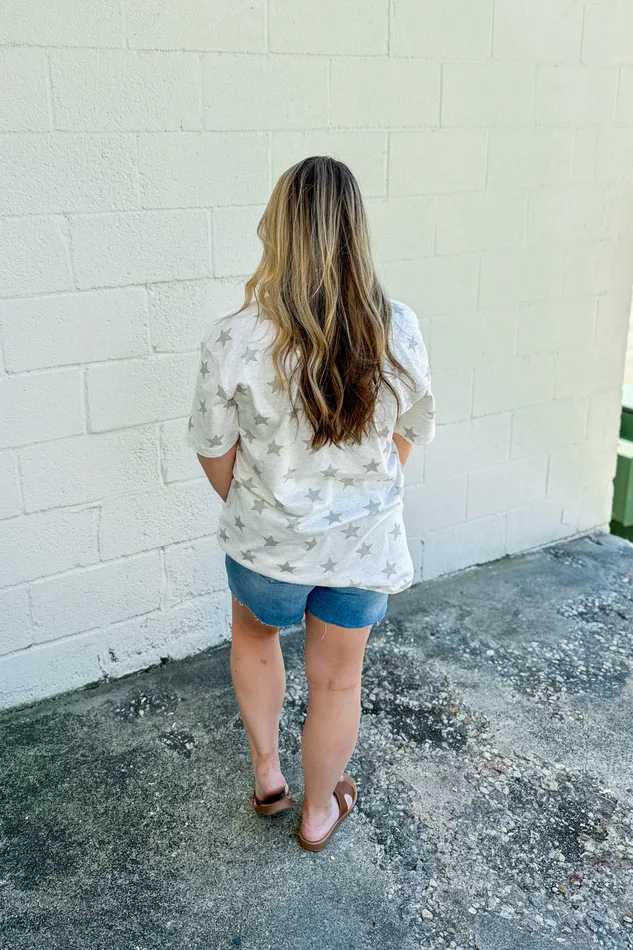 Rings JL Franklins USA Bow Graphic Tee Neutral Stars