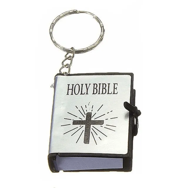 Rings Mini Holy Bible Keyring with Real Paper Lords Guidance