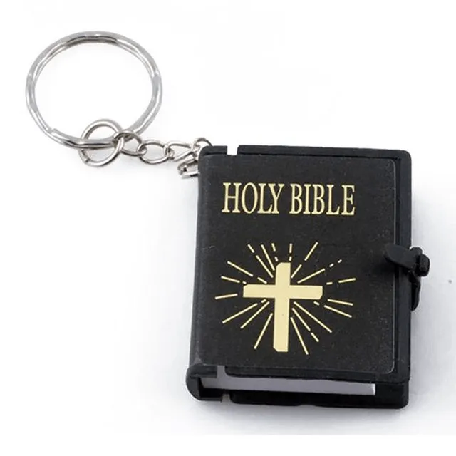 Rings Mini Holy Bible Keyring with Real Paper Lords Guidance