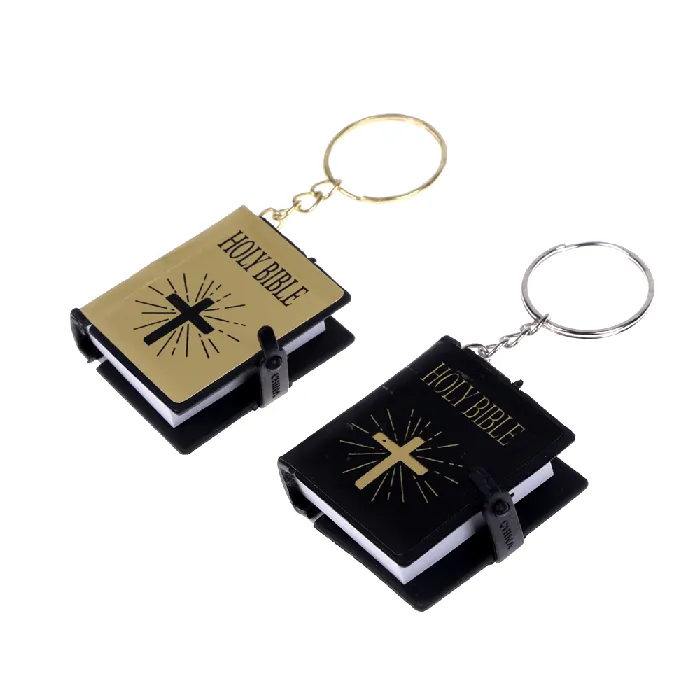 Rings Mini Holy Bible Keyring with Real Paper Lords Guidance