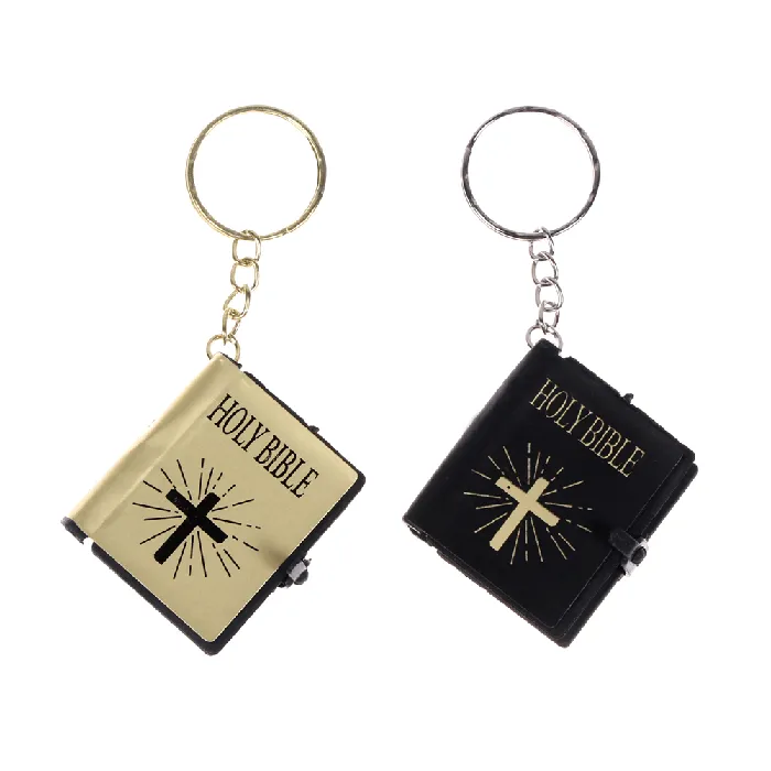 Rings Mini Holy Bible Keyring with Real Paper Lords Guidance