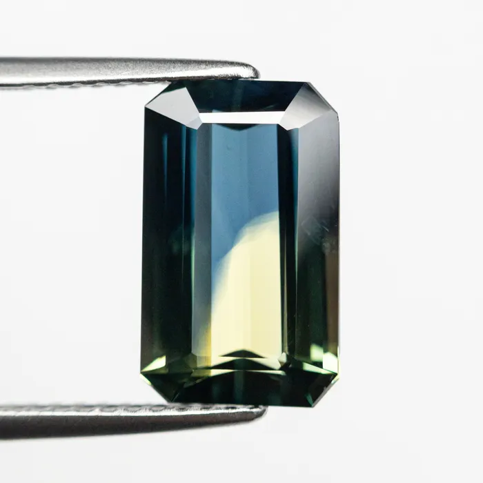 Rings Misfit Gems Parti BlueYellow Step Cut Sapphire 350ct Cut Corner Rectangle