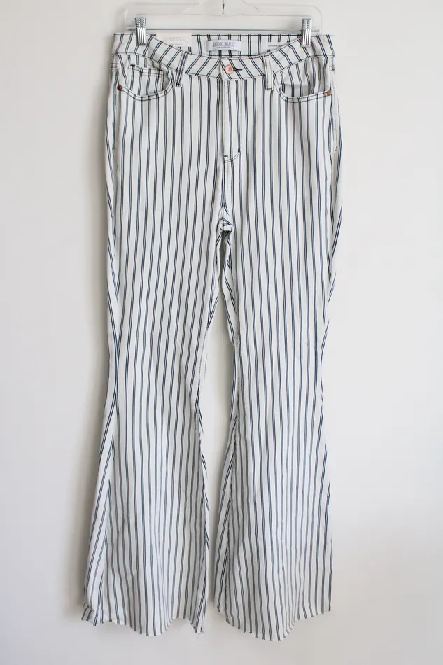 Rings NEW Judy Blue Super Flare White Blue Striped Jeans 13 Judy Blue