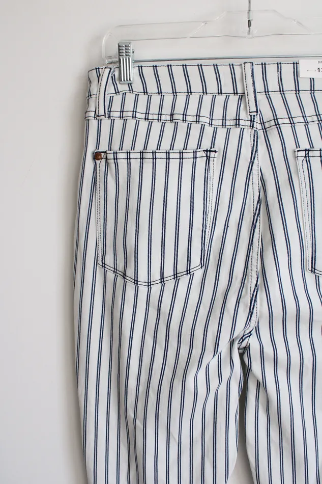 Rings NEW Judy Blue Super Flare White Blue Striped Jeans 13 Judy Blue