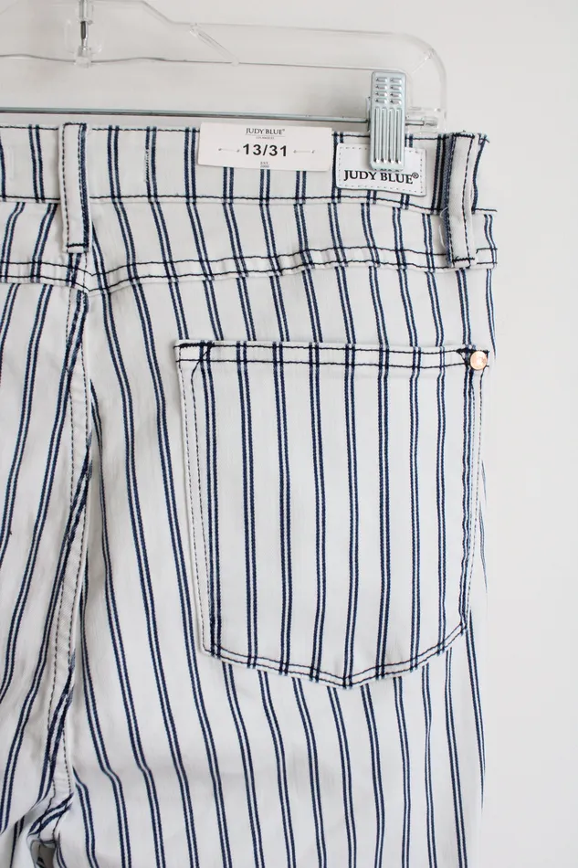 Rings NEW Judy Blue Super Flare White Blue Striped Jeans 13 Judy Blue