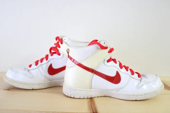 Rings Nike Dunk High Top 60 Rare Style White Cream Red Sneakers Mens Size 10 Nike Rings Nike Dunk High Top 60 Rare Style White Cream Red Sneakers Mens Size 10 Nike