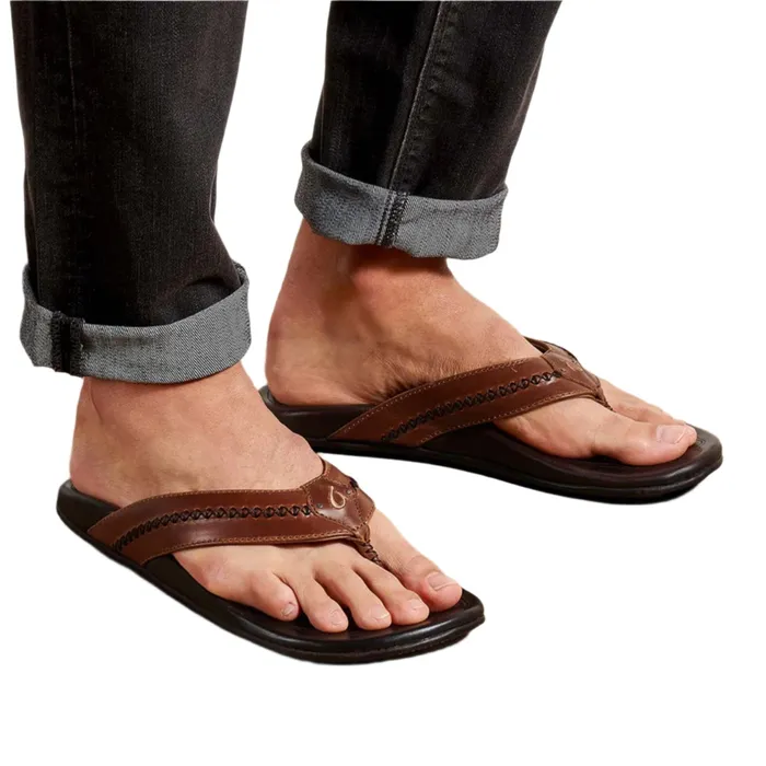 Rings OluKai Mens Mea Olu Sandals TanDark Java OLUKAI