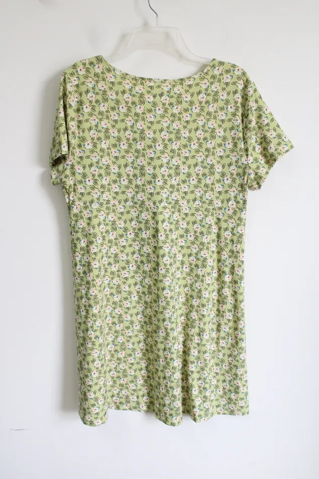 Rings SO SO Green Floral Dress XL