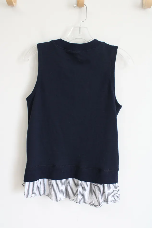 Rings The Limited The Limited Blue Ruffle Tank Top S
