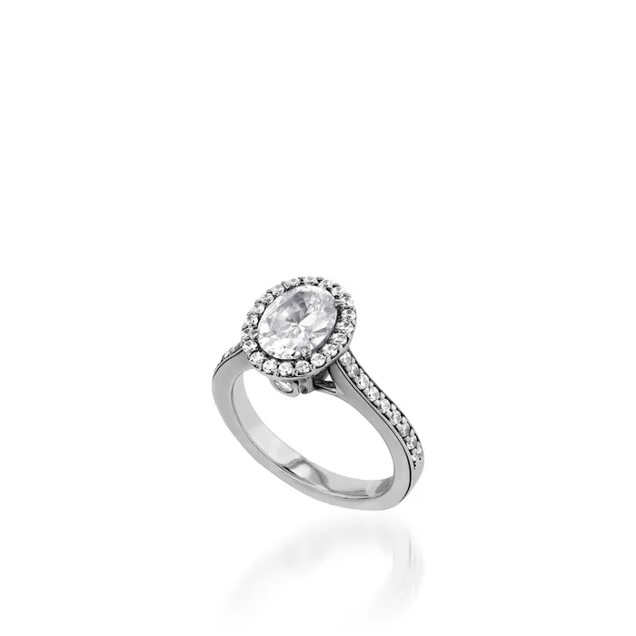 Satin Oval Yellow Gold Engagement Ring John Atencio Rings