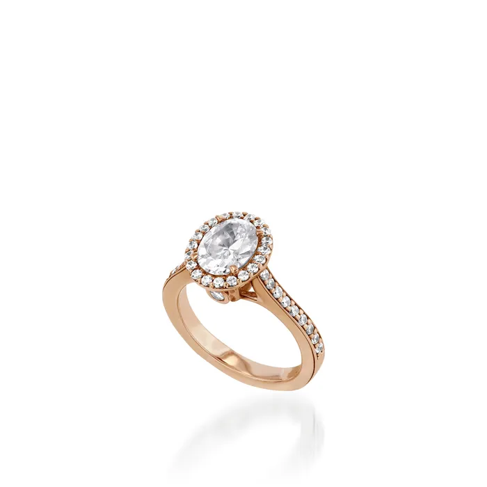 Satin Oval Yellow Gold Engagement Ring John Atencio Rings