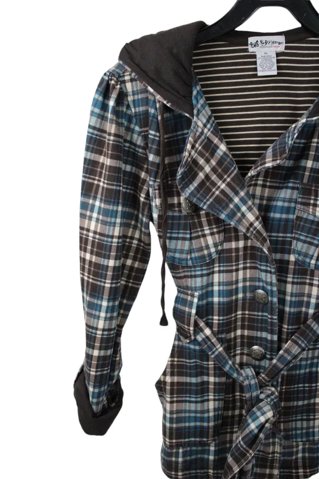 Self Esteem Earrings Self Esteem Brown Plaid Jacket Youth XL 14