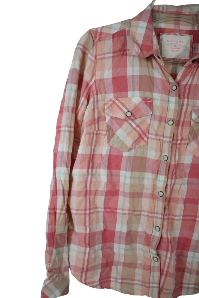 Sonoma Pink Plaid Top S Sonoma Earrings