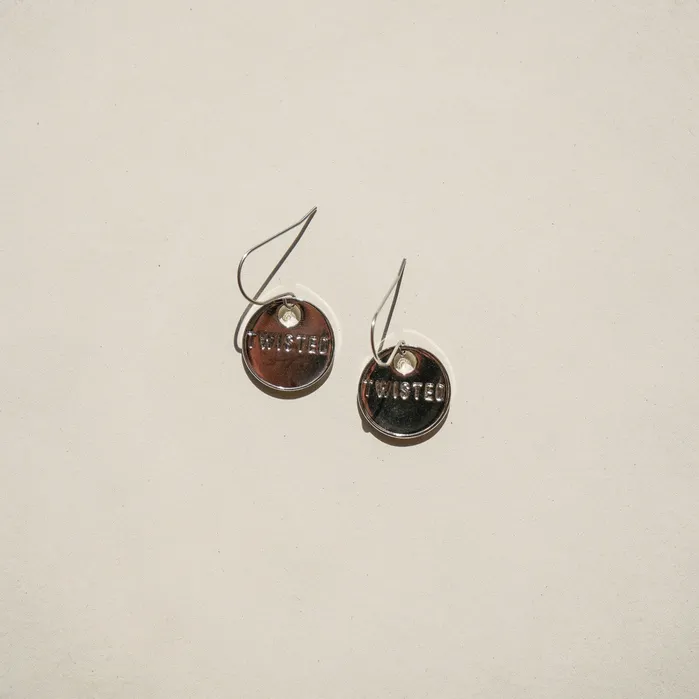 TAG Earrings Twisted Silver Earrings