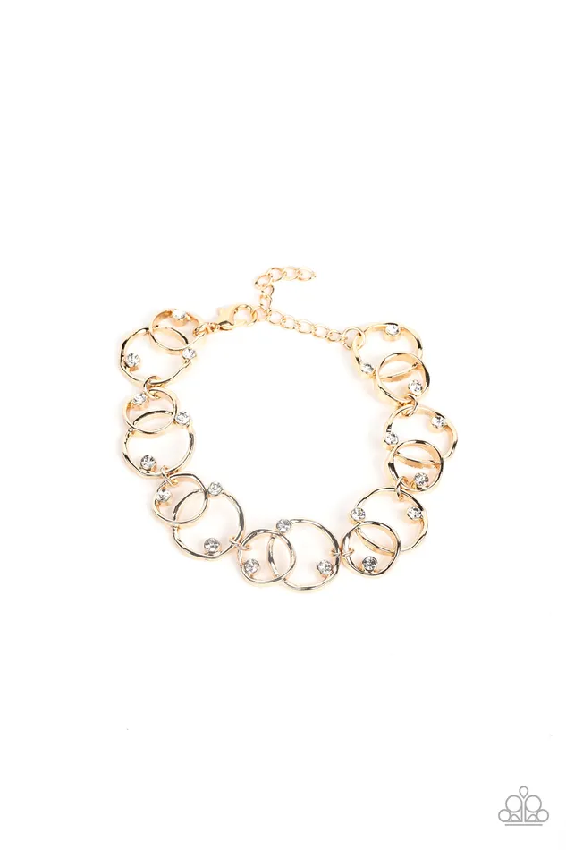 The Universe Revolves Around Me Gold Paparazzi Accessories Earrings