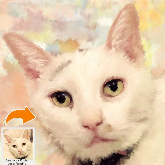 White Cat Portrait Portraits by NC Rings