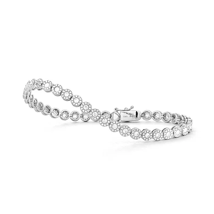 White Gold and Diamond Halo Tennis Bracelet 265cts RACHEL LYNN CHICAGO Bracelets White Gold and Diamond Halo Tennis Bracelet 265cts RACHEL LYNN CHICAGO Bracelets