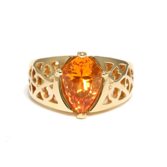 14K Yellow Gold Spessartite Garnet Ring Donald Haack Diamonds Rings