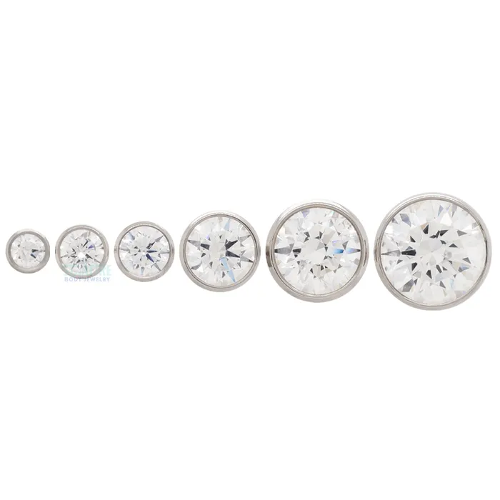 3mm BezelSet BrilliantCut Gem on Flatback Anatometal Earrings