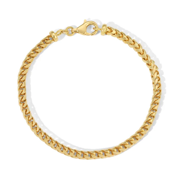 40MM Franco Bracelet Diamond Cut Saints Gold Co Bracelets