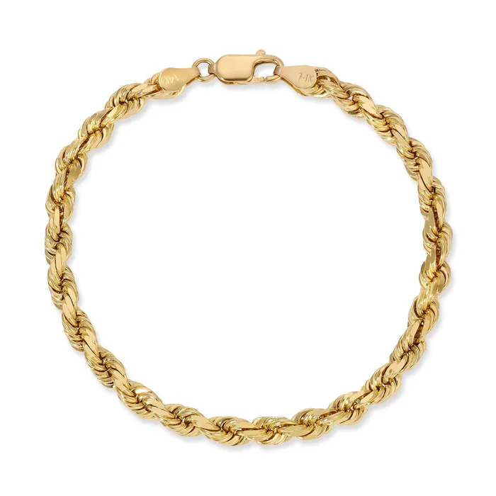 40MM Rope Bracelet Diamond Cut Saints Gold Bracelets