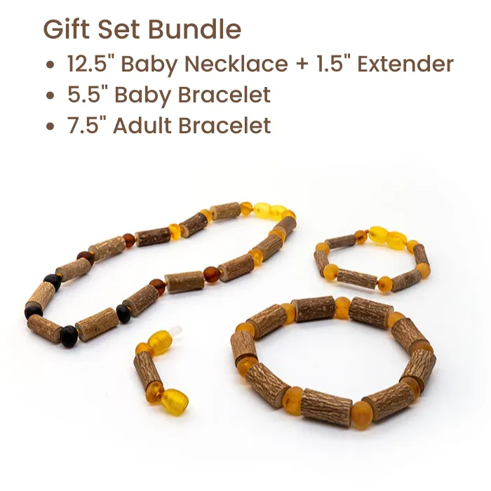 AE Necklaces Hazelwood Necklace for Babies GERD Reflux Colic Gift Set Bundle