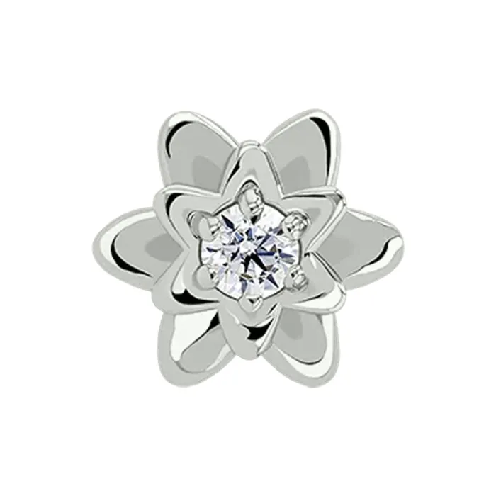 Anatometal Rings 2mm Petaluma Threaded End in White Gold with BrilliantCut Gem