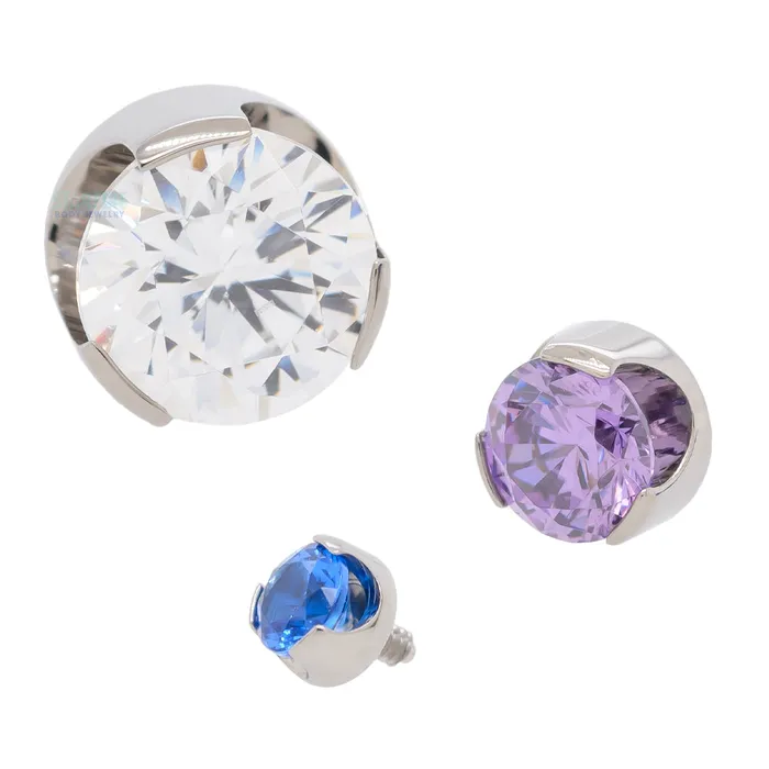 Anatometal Rings 2mm ProngSet Brilliant Cut Threaded End