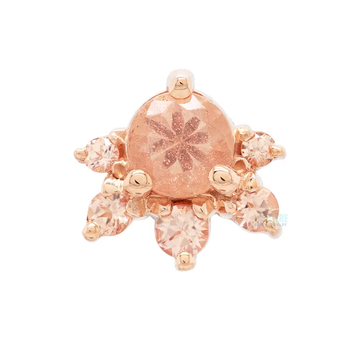 Anaya Threaded End in Gold with Oregon Sunstone Champagne Sapphires Body Vision BVLA Earrings Anaya Threaded End in Gold with Oregon Sunstone Champagne Sapphires Body Vision BVLA Earrings