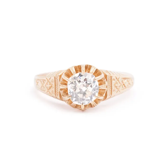 Antique Rings Victorian 085 Carat Old Mine Cut Diamond and 14k Gold Ring Antique Rings Victorian 085 Carat Old Mine Cut Diamond and 14k Gold Ring