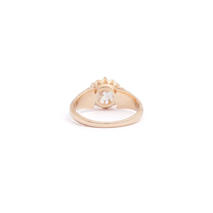 Antique Rings Victorian 085 Carat Old Mine Cut Diamond and 14k Gold Ring
