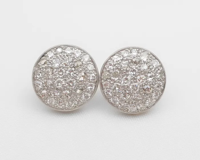Art Deco Diamond Disk Earrings Isadoras C Earrings