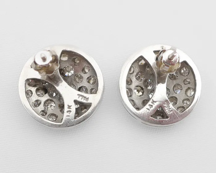 Art Deco Diamond Disk Earrings Isadoras C Earrings