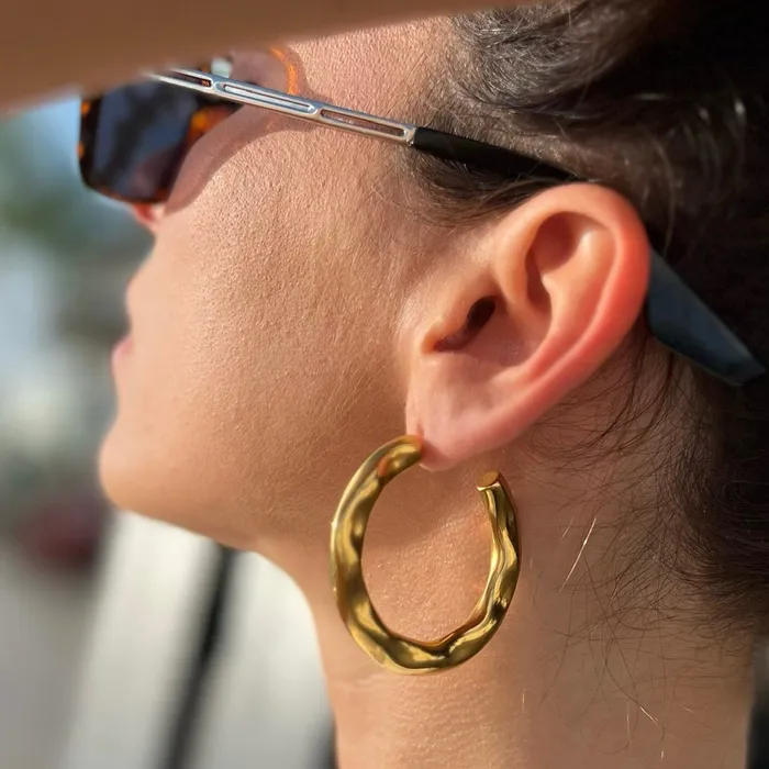 Astrid Hammered Hoop Earring Ellie Vail Earrings