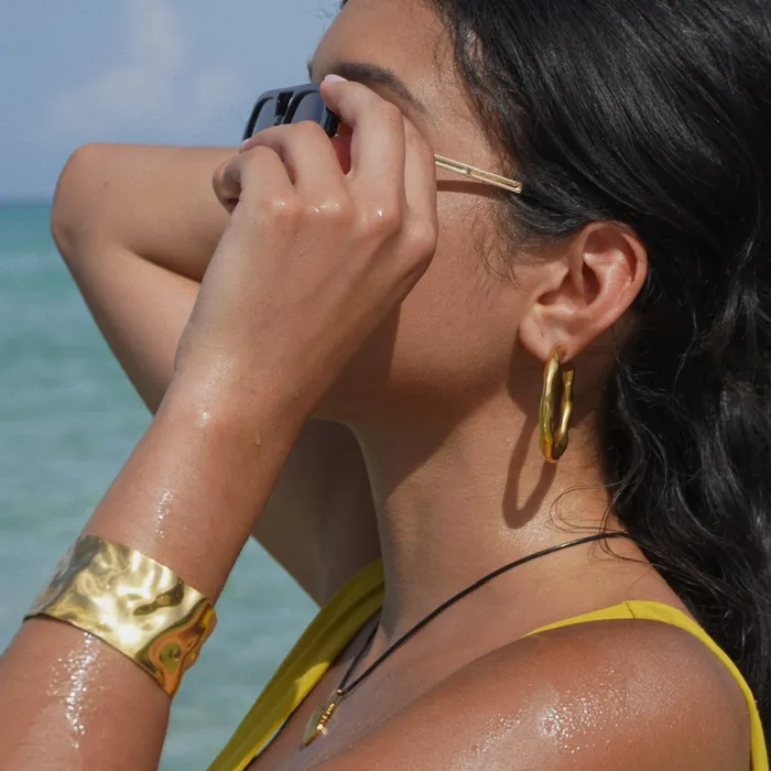 Astrid Hammered Hoop Earring Ellie Vail Earrings