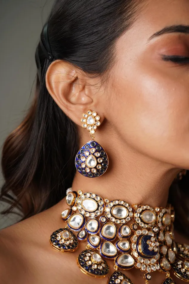 attrangi Earrings Polki Meenakari Bridal Choker Set