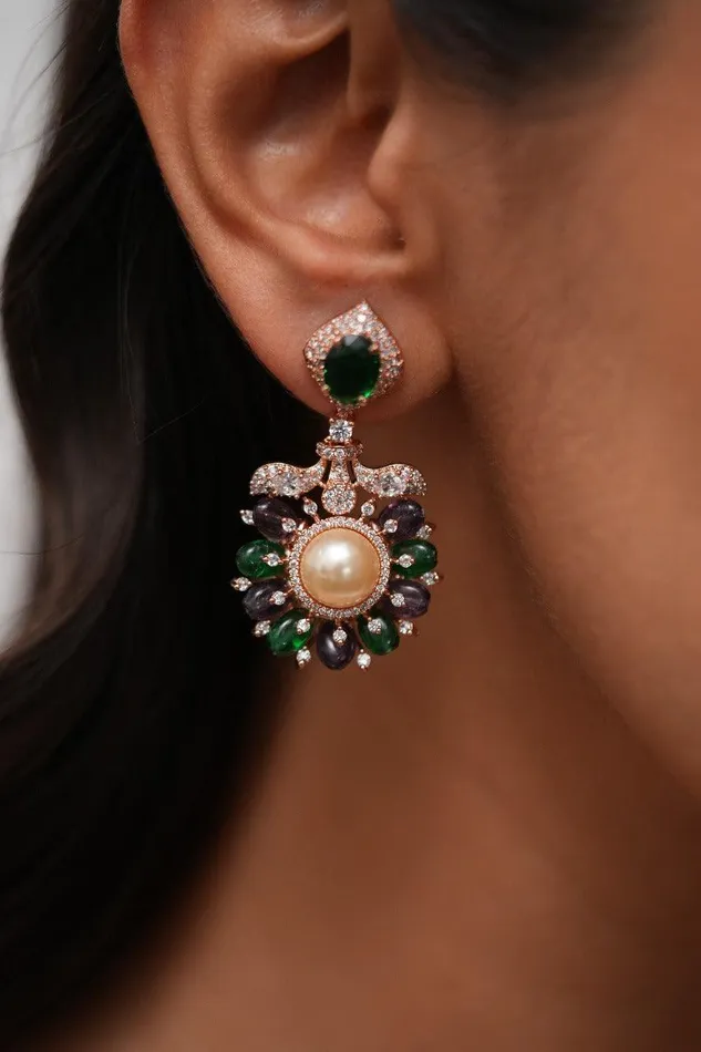 Attrangi Earrings Sammy Sosa Pearl Beaded Pastel Diamond Mid Sized Earrings Lala Land Collection Attrangi Earrings Sammy Sosa Pearl Beaded Pastel Diamond Mid Sized Earrings Lala Land Collection