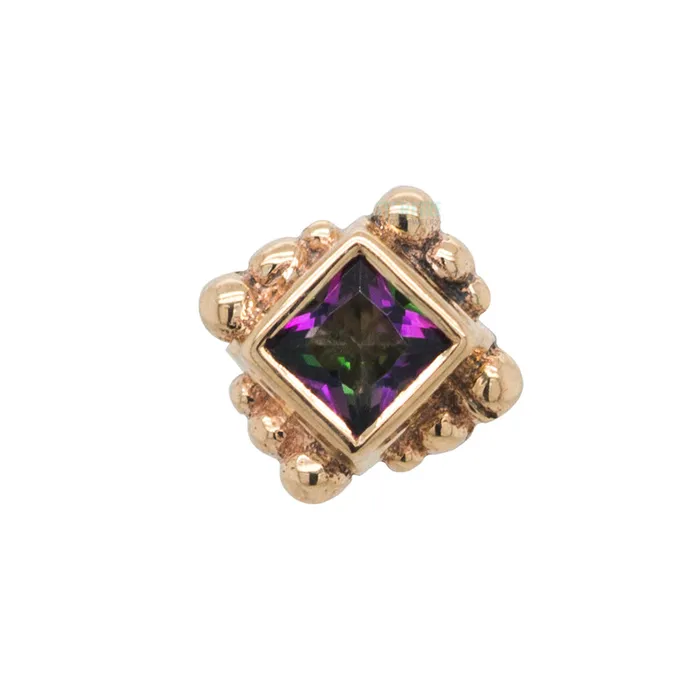 Beaded Princess Threaded End in Gold with Mystic Topaz Body Vision BVLA Earrings