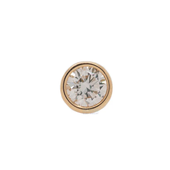 BezelSet Nostril Screw in Gold with DIAMOND Body Vision BVLA Earrings