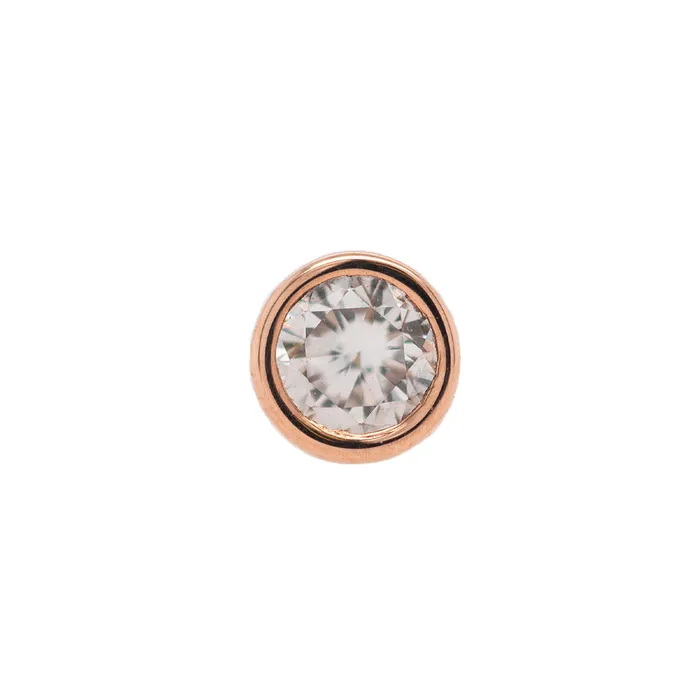 BezelSet Nostril Screw in Gold with DIAMOND Body Vision BVLA Earrings