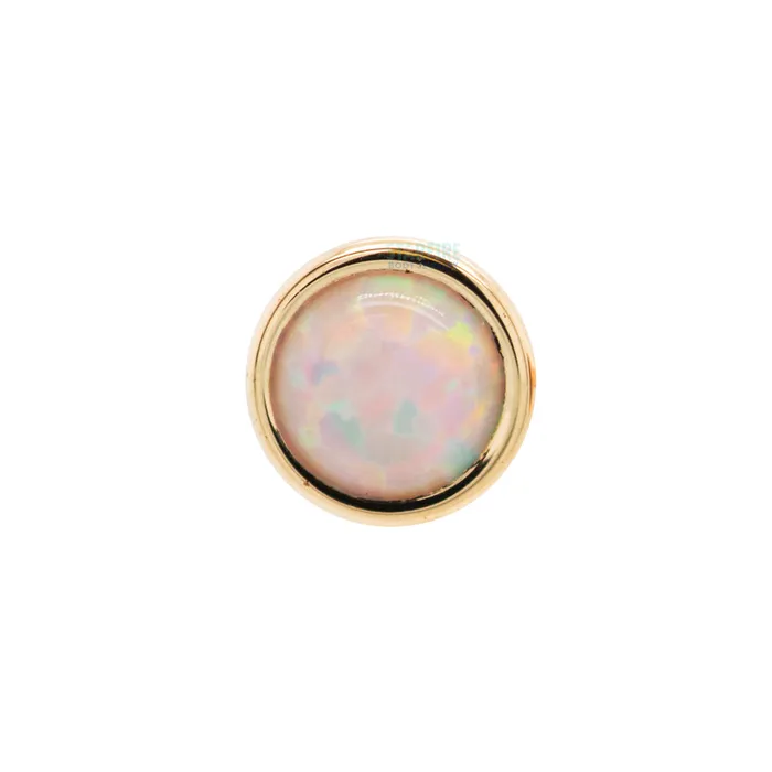 Body Vision BVLA Earrings 3mm Opal in Cup Setting Nostril Screw in Gold