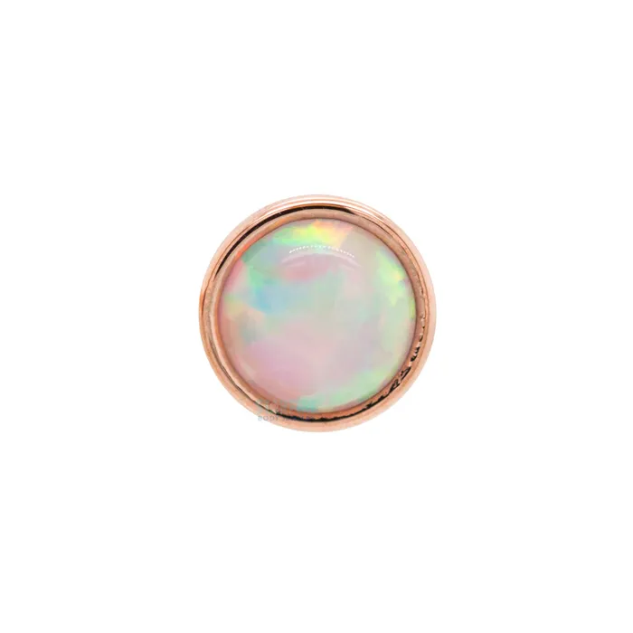 Body Vision BVLA Earrings 3mm Opal in Cup Setting Nostril Screw in Gold
