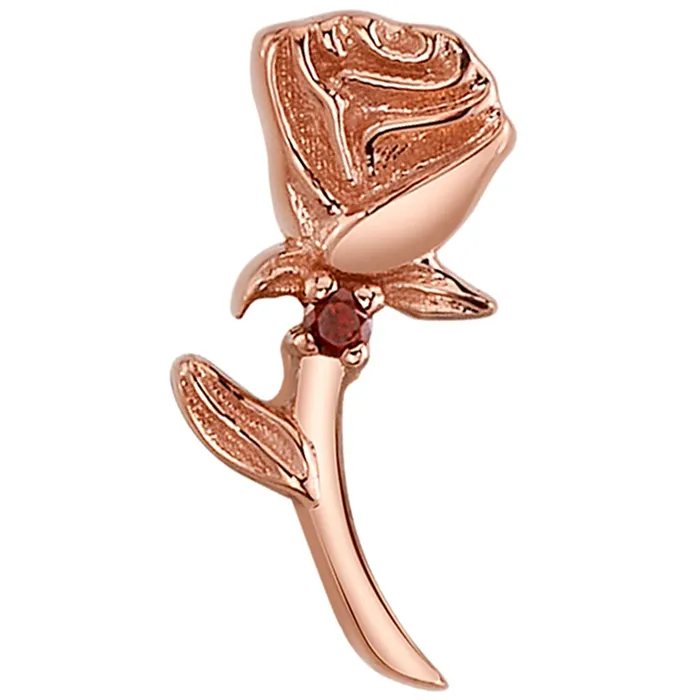 Body Vision BVLA Earrings Jess Rose Threaded End in Gold with Garnet