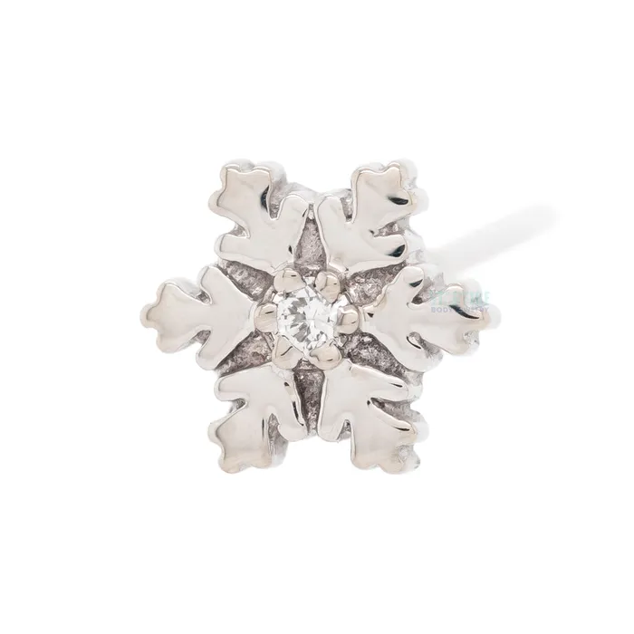 Body Vision BVLA Earrings Snowflake Nostril Screw in Gold with DIAMOND