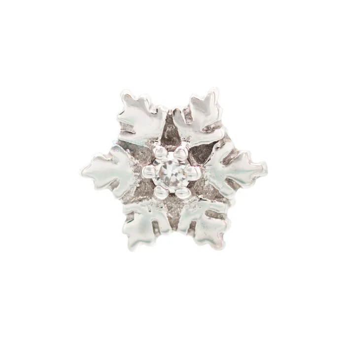 Body Vision BVLA Earrings Snowflake Nostril Screw in Gold with DIAMOND