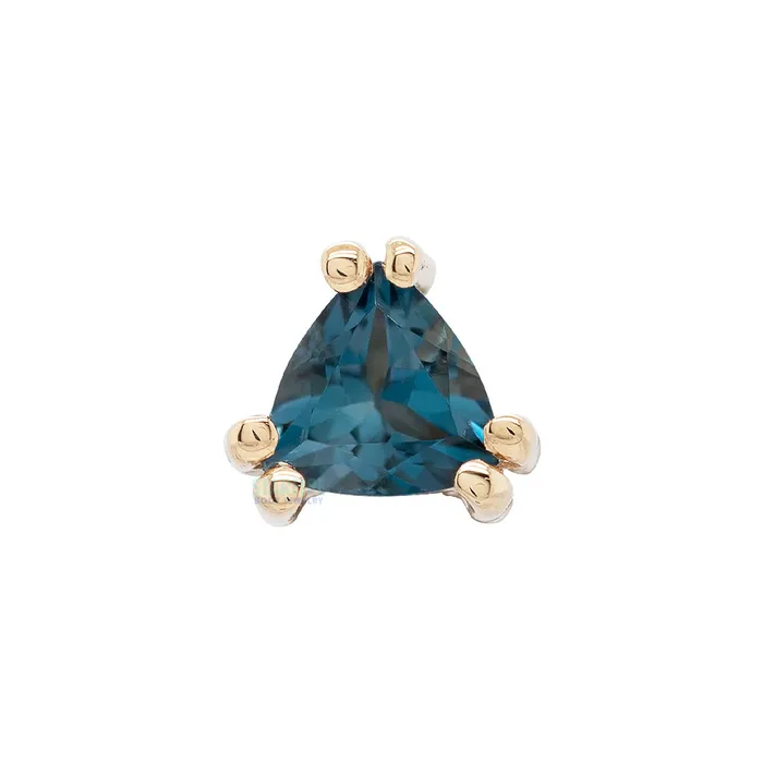 Body Vision BVLA Earrings threadless Tanti Pin in Gold with London Blue Topaz
